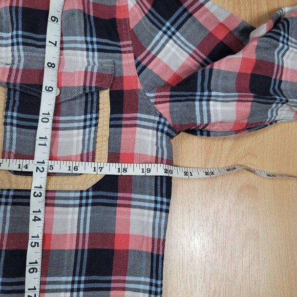 AllSaints Spitalfields Corduroy Patch‎ Shirt Men’s Size Medium Plaid Button Long - Picture 6 of 9